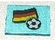 3855pb010-13G Glas voor raam 1x4x3 Duitse vlag en voetbal transparant zwart gebruikt *0L0000