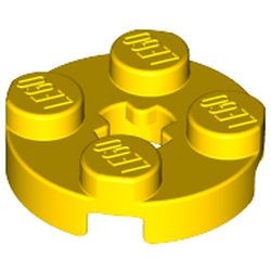 4032-3 Platte plaat 2x2 rond geel NIEUW *1L210