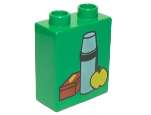 4066pb112-6G DUPLO steen 1x2x2 Lunch Box groen gebruikt *