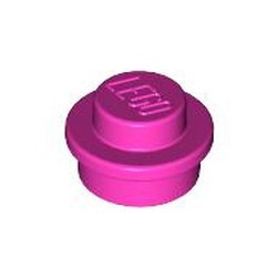 4073-47 Platte plaat 1x1 rond roze, donker NIEUW *1L208/09