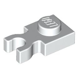 4085-1G Platte plaat 1x1 met verticale clip (loc 01-06) wit gebruikt *1D001