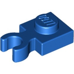 4085-7 Platte plaat 1x1 met verticale clip (loc 01-06) blauw NIEUW *1L286/3