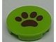 4150pb084-34 Tegel 2x2 rond met pootrafdruk lime NIEUW *0K000