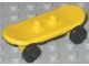 42511c01-3 Skateboard met witte dikke wielen geel NIEUW *0D0000