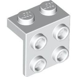 44728-1G Verbindingsplaat 1x2- 2x2 wit gebruikt *1L376