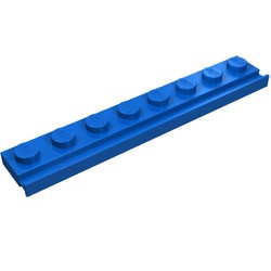 4510-7 Platte plaat 1x8 met deurrail/dakgoot blauw NIEUW *1L291/6