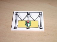 4515pb013-1G Dakpan 10 graden 6x8 X Hekwerk LEGO voetbal logo (sticker) wit gebruikt *3K000