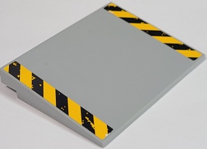 4515pb059-86G Dakpan 10 graden 6x8 gevarenstrepen (Sticker) grijs, licht (blauwachtig) gebruikt *5R000