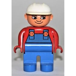 4555pb199G Duplo, man met overall gebruikt *