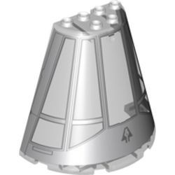 47543pb05-12G Halve kegel 8x4x6 met Millennium Falcon patroon(pakketpost) transparant gebruikt *5D0000