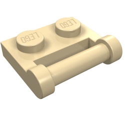 48336-2 Platte plaat 1x2 type 2 GESLOTEN hendel crème NIEUW *1L294+9