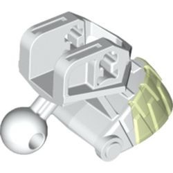 53565pb01-1G Bionicle Hoofd verbinder (Piraka) met Glow in the Dark tanden wit gebruikt *0M0000