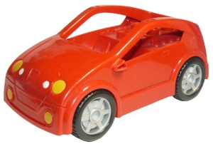 53899c02-5G DUPLO Auto met rode basis en koplampen (PAKKETPOST) rood gebruikt *