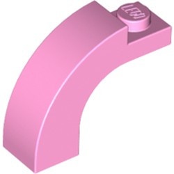 6005-104 Steen, boog 1x3x2 boven rond 1 nop bovenop roze, helder NIEUW *1L093