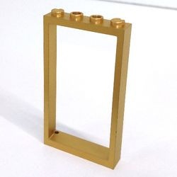 60596-115 Deurpost /raamframe 1x4x6 (2 gaatjes bovenin) goud, parel NIEUW *1L234