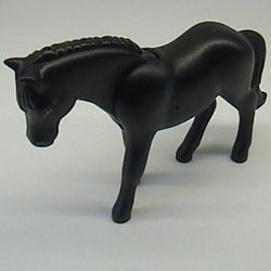 6171pb10-11G Paard, BELVILLE met bruine kleine ogen zwart gebruikt *5K000