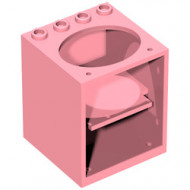 6197-23G Kast 4x4x4 met gat voor wasbak (zonder deur) PAKKETZENDING roze (klassiek) gebruikt *1O004