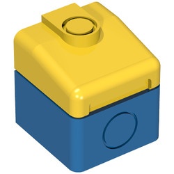 6409c01-7G DUPLO cabineneus trein met gele top blauw gebruikt *