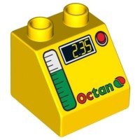 6474pb24-3 DUPLO dakpan 2x2 OCTAN (pompmeter) geel NIEUW *