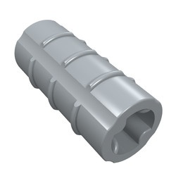 6538-66 Technic, As koppelaar ribbel breedterichting grijs, lichtparel NIEUW *0L0000