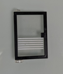 73436c01pb07-11G Deur 1x4x5 links met 5 witte strepen (Sticker) zwart gebruikt *5S052