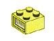 8010dc01-3G Steen 2x2 met lampje met glas/diffuus 4,5 VOLT!! 3 stekergaten geel gebruikt *0L002