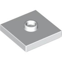 87580-1 Platte plaat 2x2 1 centrale nop wit NIEUW *1L348/9