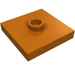 87580-68 Platte plaat 2x2 1 centrale nop oranje, donker NIEUW *1L348/9