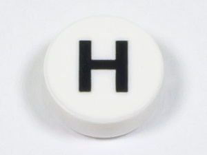98138pb218 Tegel 1x letter H wit NIEUW *0L0000