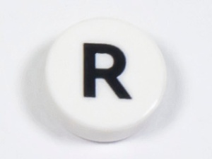 98138pb228 Tegel 1x letter R wit NIEUW *0L0000