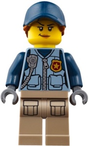cty869 Mountain Police- Officer, vrouw donkerblauwe hoed, donkeroranje haar NIEUW *0M0000