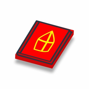 CUS5009 Tegel 2x3 BOEK van SINTERKLAAS rood NIEUW *0A000