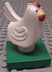 duphen2c01pb01-1 DUPLO Hen op groene plaat NIEUW Wit