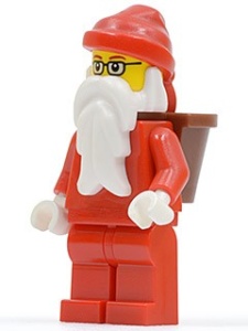 hol004G KERSTMAN Met mandje rode benen gebruikt *0M0000