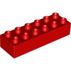 HU4199-5 COMPATIBEL met DUPLO steen 2x6 (Hubelino) rood NIEUW *
