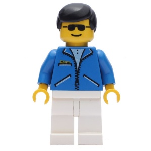 jbl012G Blauwe jas, witte benen en zwart haar gebruikt *0M0000