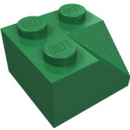 LEGO 3046a-6G Dakpan 45 graden 2x2 hoek binnenzijde voor oa dakkapel zie 3049 voor nok groen gebruikt *1L0004240164