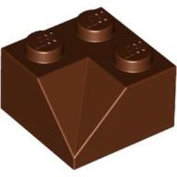 LEGO 3046a-88G Dakpan 45 graden 2x2 hoek binnenzijde voor oa dakkapel zie 3049 voor nok bruin, roodachtig gebruikt *1L0004268709