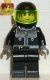 stu015G Male Actor 3, driver, Zwarte helm, trans-neon groene visor gebruikt *0M0000