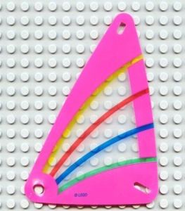x772px3-12G Zeil 9x15 Roze rand met blauw, groen en geel (plastic) transparant gebruikt *5D000