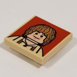11203pb006-2 Tegel 2x2 omgekeerd Bilbo Baggins crème NIEUW *5D004