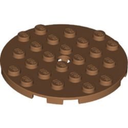 11213-150 Platte plaat 6x6 rond caramel, midden NIEUW *5K0000