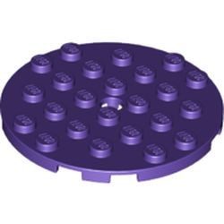 11213-89 Platte plaat 6x6 rond paars, donker NIEUW *5K0000