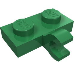 11476-6 Platte plaat 1x2 met horizontale clip LANGE einde groen NIEUW *1L291