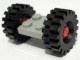 122c01assy3-9G Plaat 2x2 RODE wielen-GROTE band lichtgrijs (klassiek) gebruikt *R4