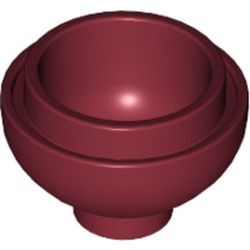 15395-59 Steen, 2x2x1 dome BODEM rood, donker NIEUW *1L000