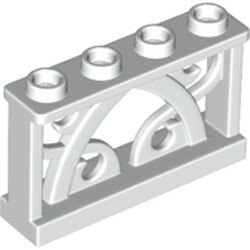19121-1 Hek 1x4 met ornamenten wit NIEUW *5D000