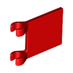 2335-5G Vlag 2x2 vierkant met twee clips rood gebruikt *3D000