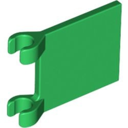 2335-6G Vlag 2x2 vierkant met twee clips groen gebruikt *3D000