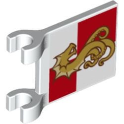 2335pb175-1 Vlag 2x2 met monster op rood-witte achtergrond wit NIEUW *0L000
